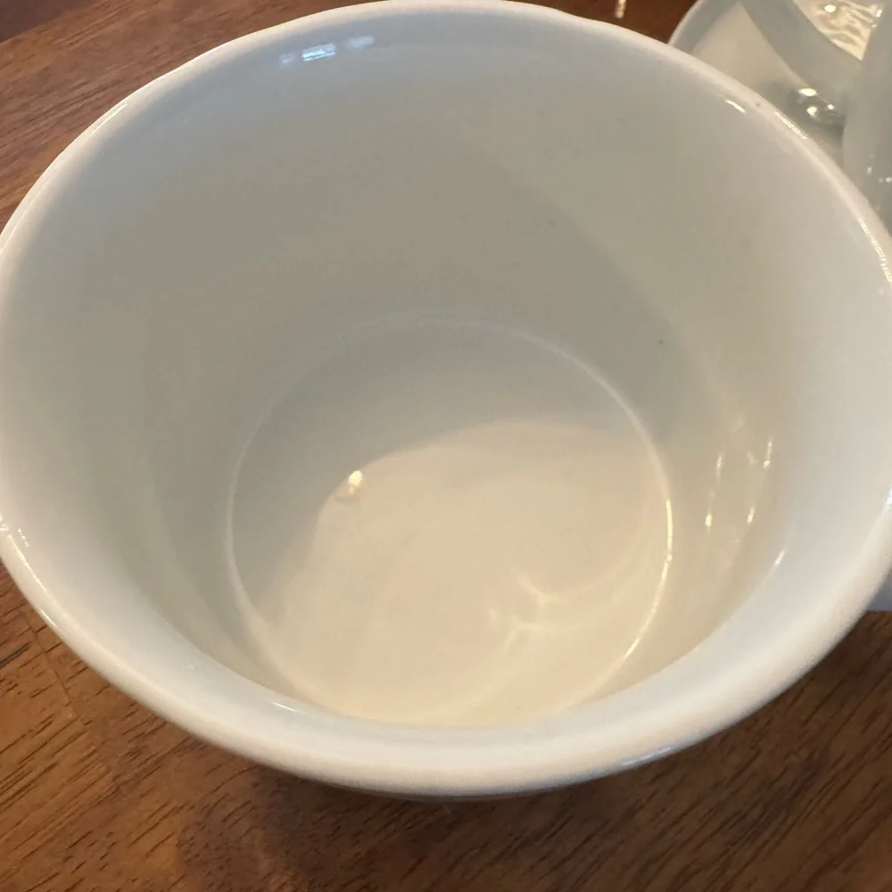 2 Crate & Barrel Soup And Sandwich Set Mercer White Jumbo 20 oz Farmhouse